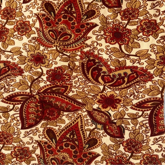 Vintage Long Sleeved Top Y2K Fairy Key Hole Tied Top Paisley Design Blouse Kona - Picture 6 of 10